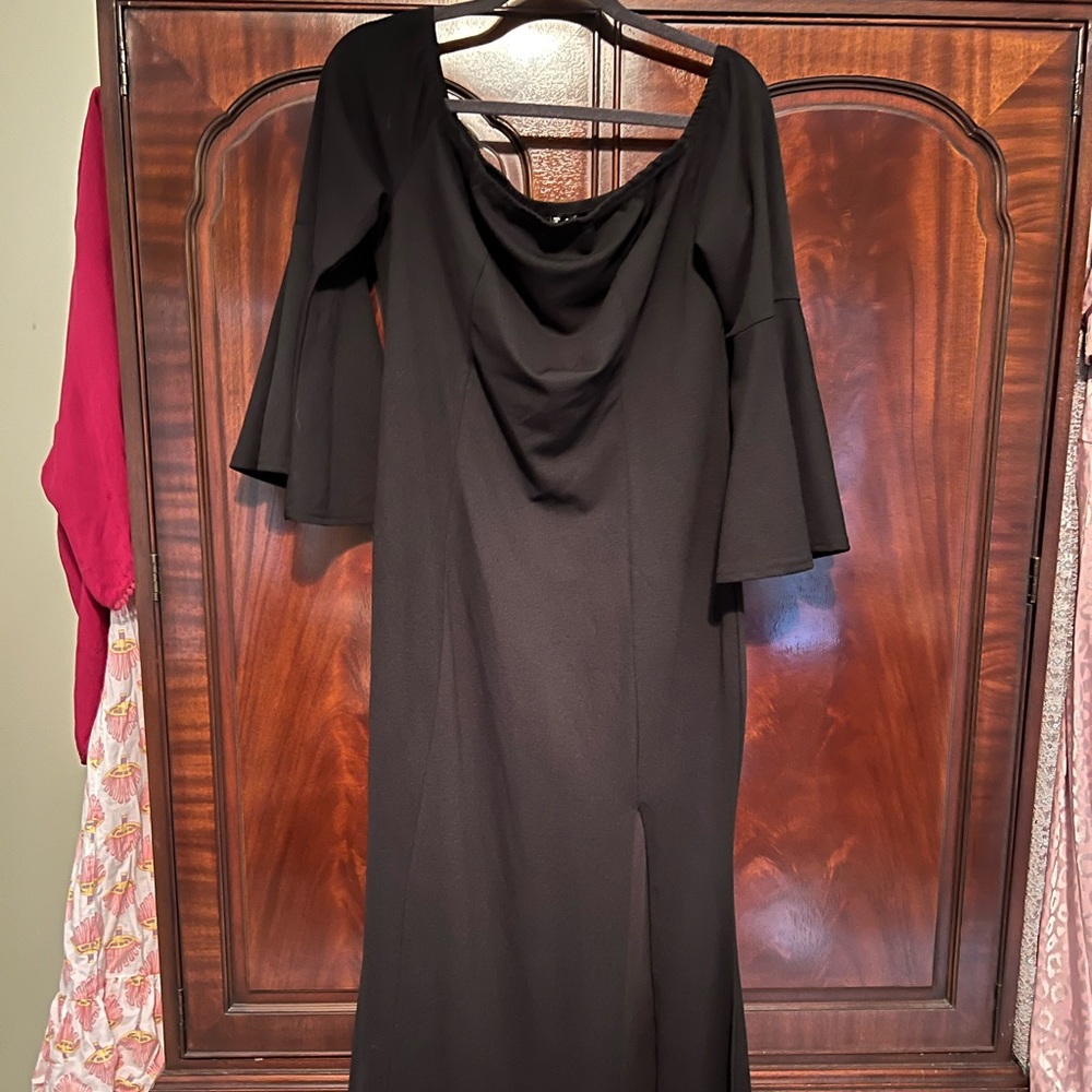 Shein off the shoulder black gown